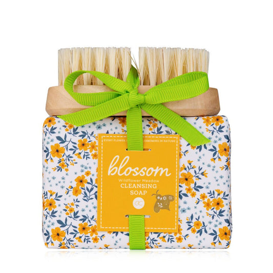 Blossom soap bar and brush - wildflower meadow fragrance