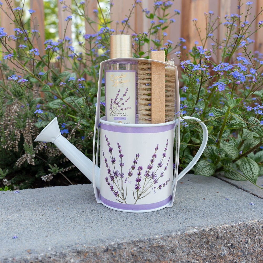 Essential botanics bath set in watering can