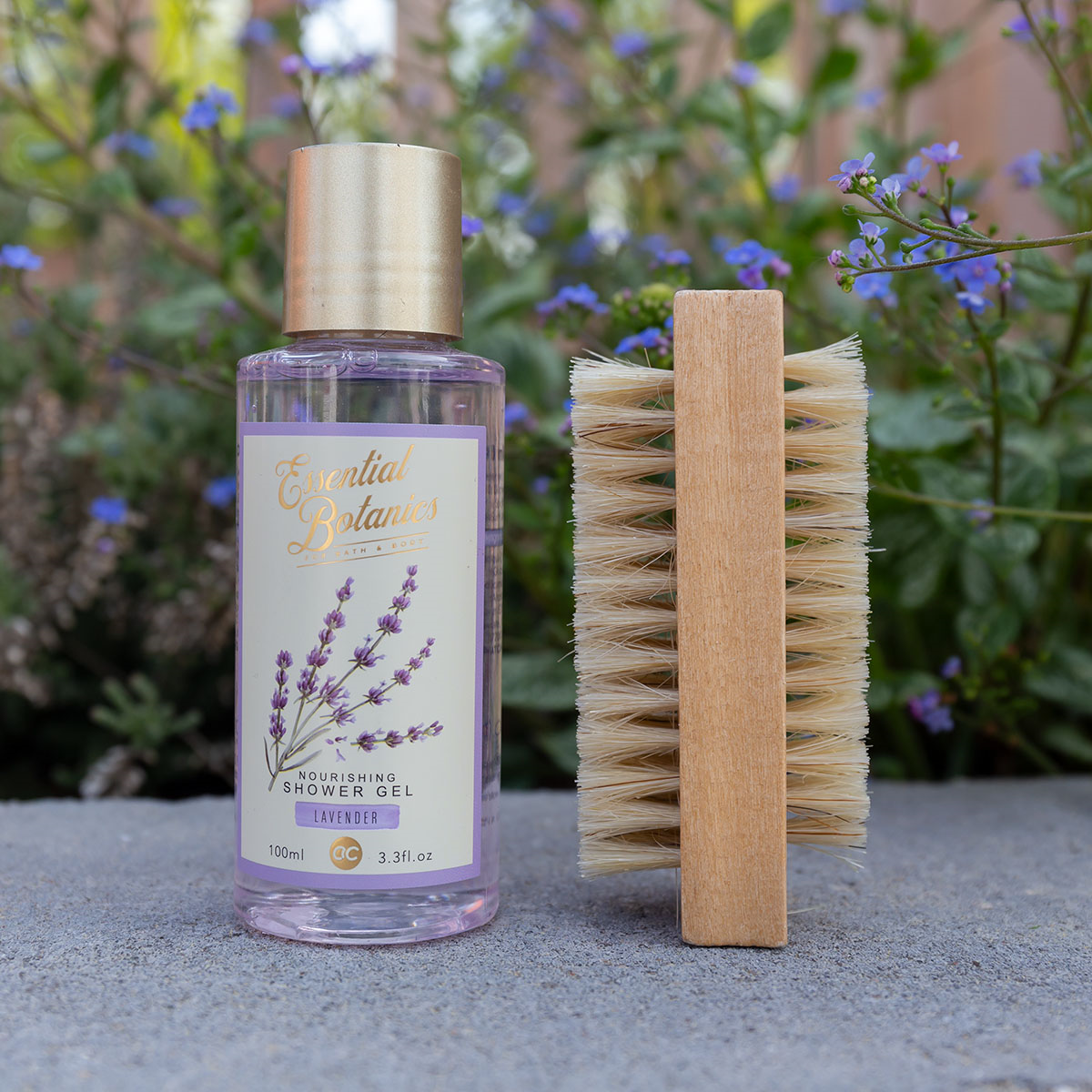 Essential botanics bath set in watering can