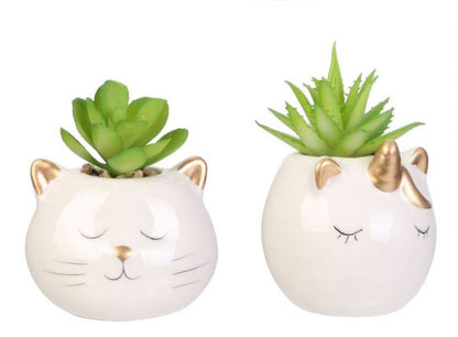 Plante artificielle - Chat & Licorne